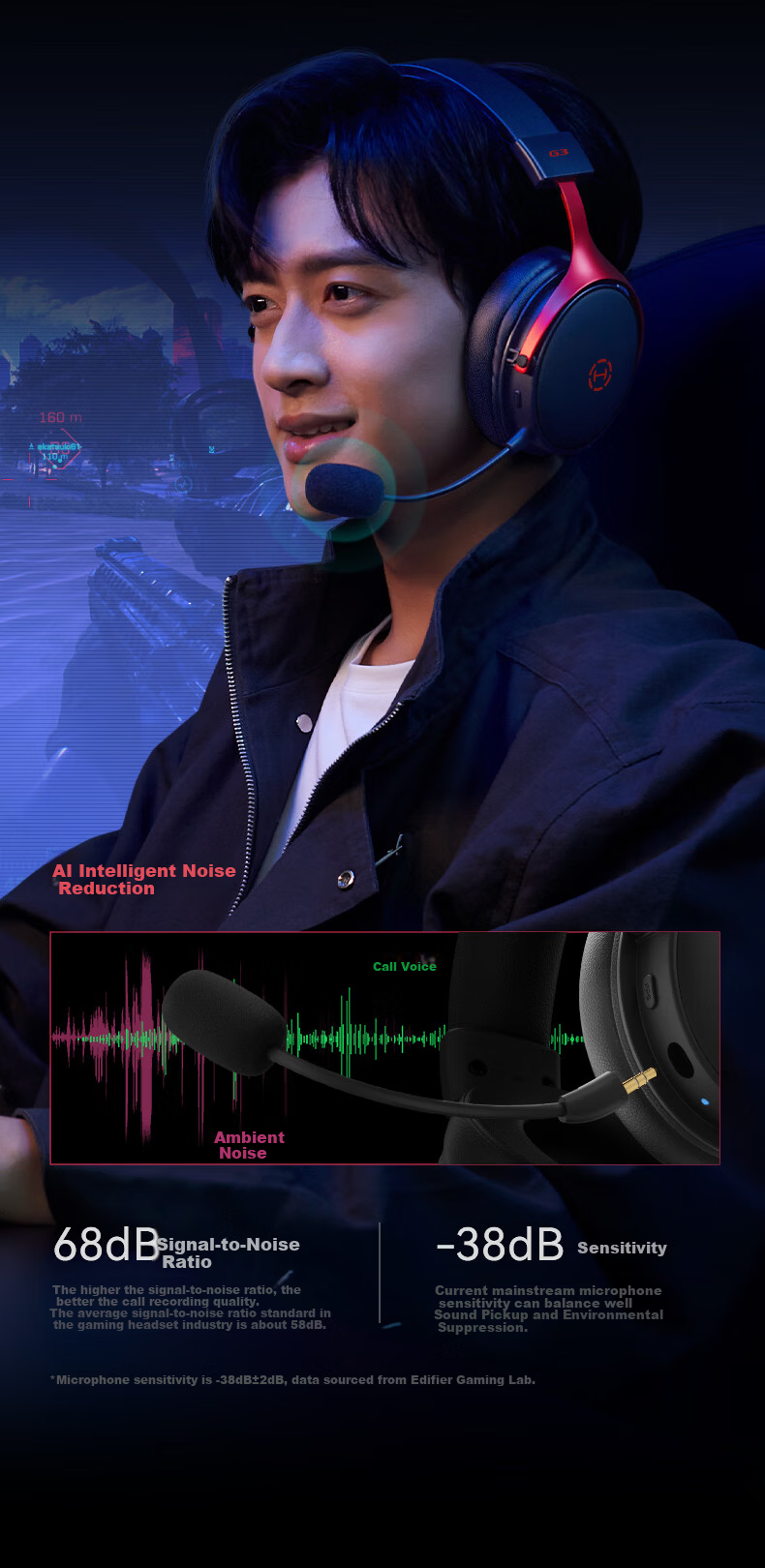 EDIFIER HECATE G3 Wireless 2.4G Wired Bluetooth Quad-Mode THX Spatial Sound Over-Ear Gaming Headset for PC Wireless Delta FPS PUBG Panda White 14