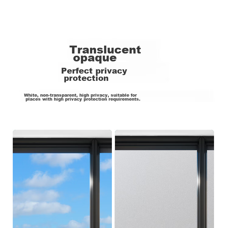 Qinghua Static Cling Frosted Glass Film, Window Privacy Film, Bathroom Glass Privacy Sticker, Opaque, 90*200cm 7