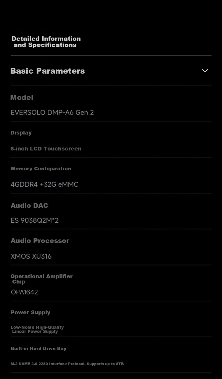 EVERSOLO DMP-A6 Gen 2 Streaming HiFi Music Player DAC Integrated High-Fidelity DSD Decoder [Dual ES9038Q2M] 51