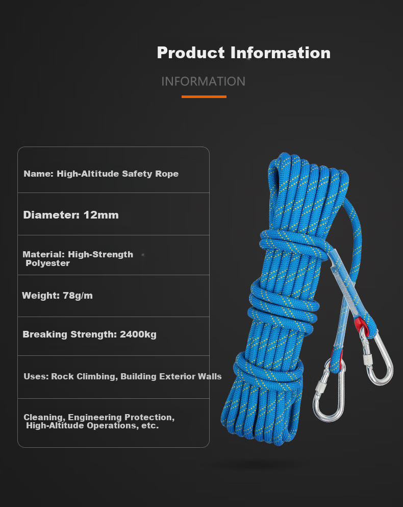 Locroyon Safety Rope High Altitude Work Rope Climbing Rope Escape Rescue Rope Mountaineering Rope 4