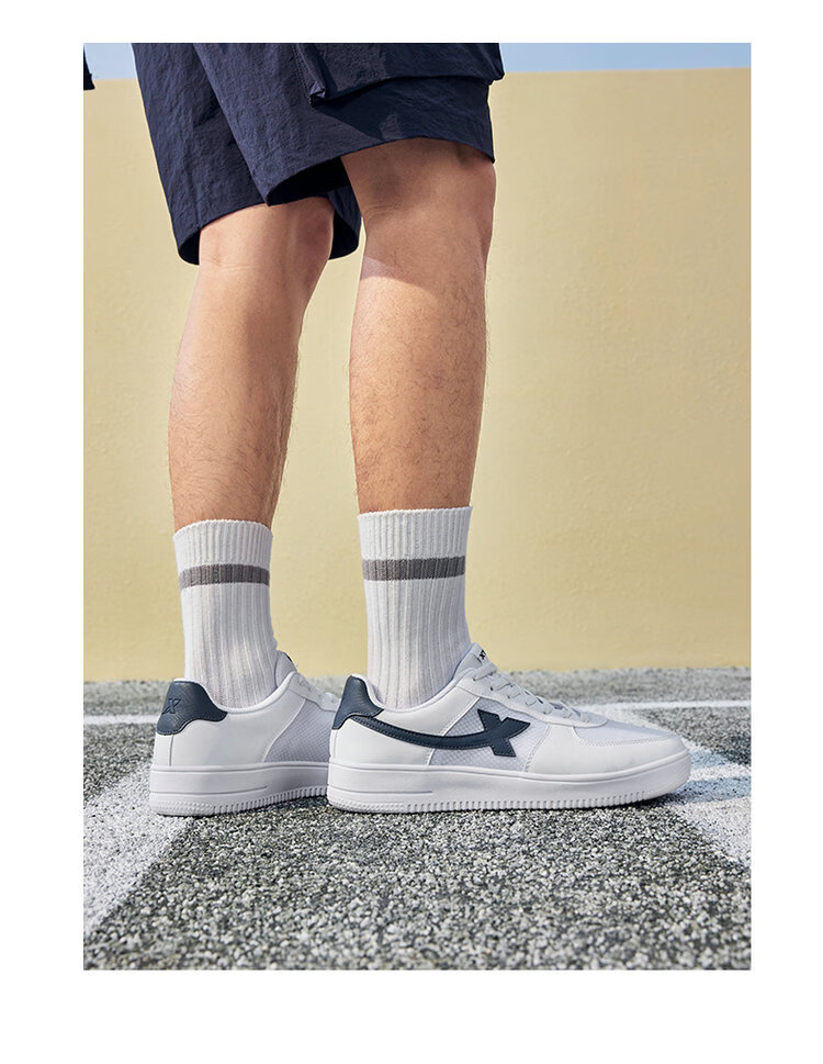 Xtep Couple Men's and Women's Sports Sneakers White Air Force One Spring Summer Mesh Breathable Lightweight Casual Shoes 26