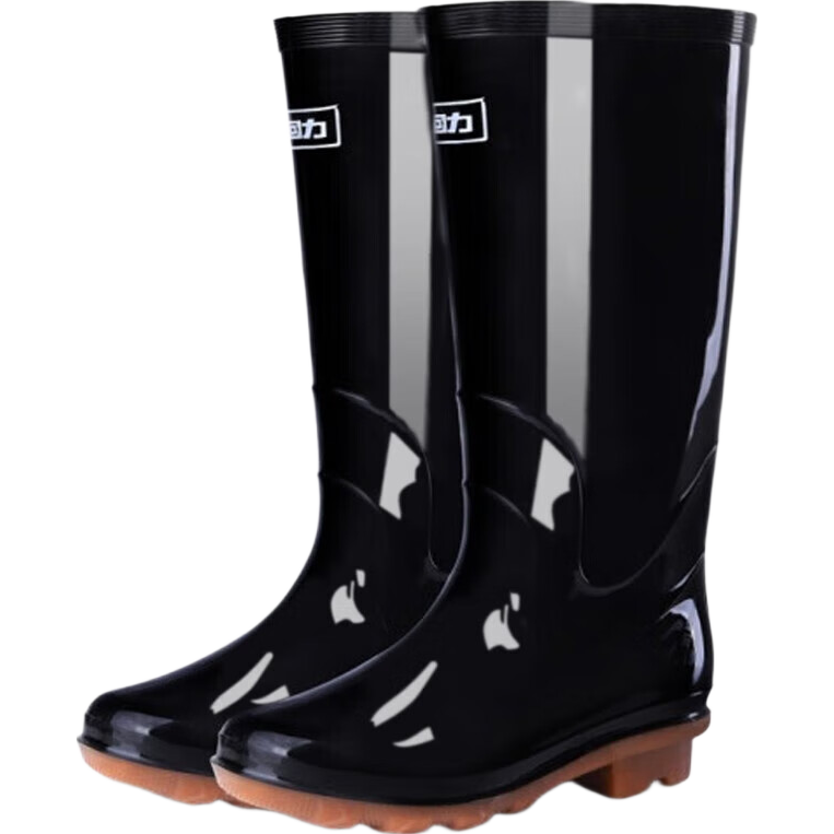 Huili Women's Fashion Rain Boots, Water Shoes, Outdoor Waterproof Non-Slip Wear-Resistant Comfortable Overshoes HL513 High-Top Black Size 40