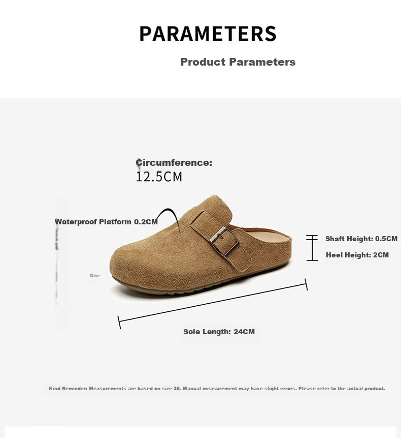 Daphne Women's Slip-On Half Slippers, Retro Soft Sole Casual Birkenstock Style, Apricot, Size 37 5