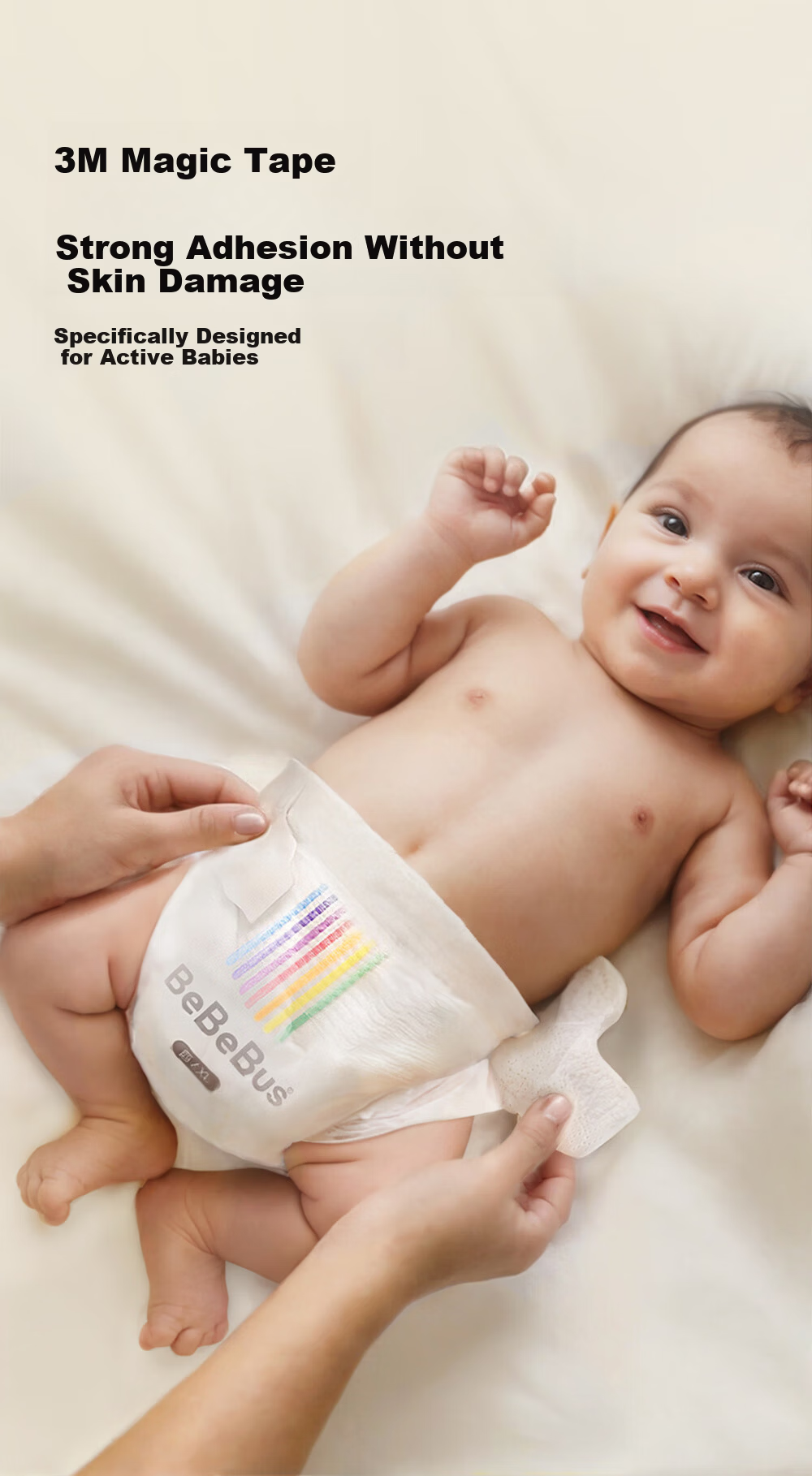 Bebebus Gold Label Tea Tree Diapers M72 (6-11kg) Lightweight Breathable Diapers 5