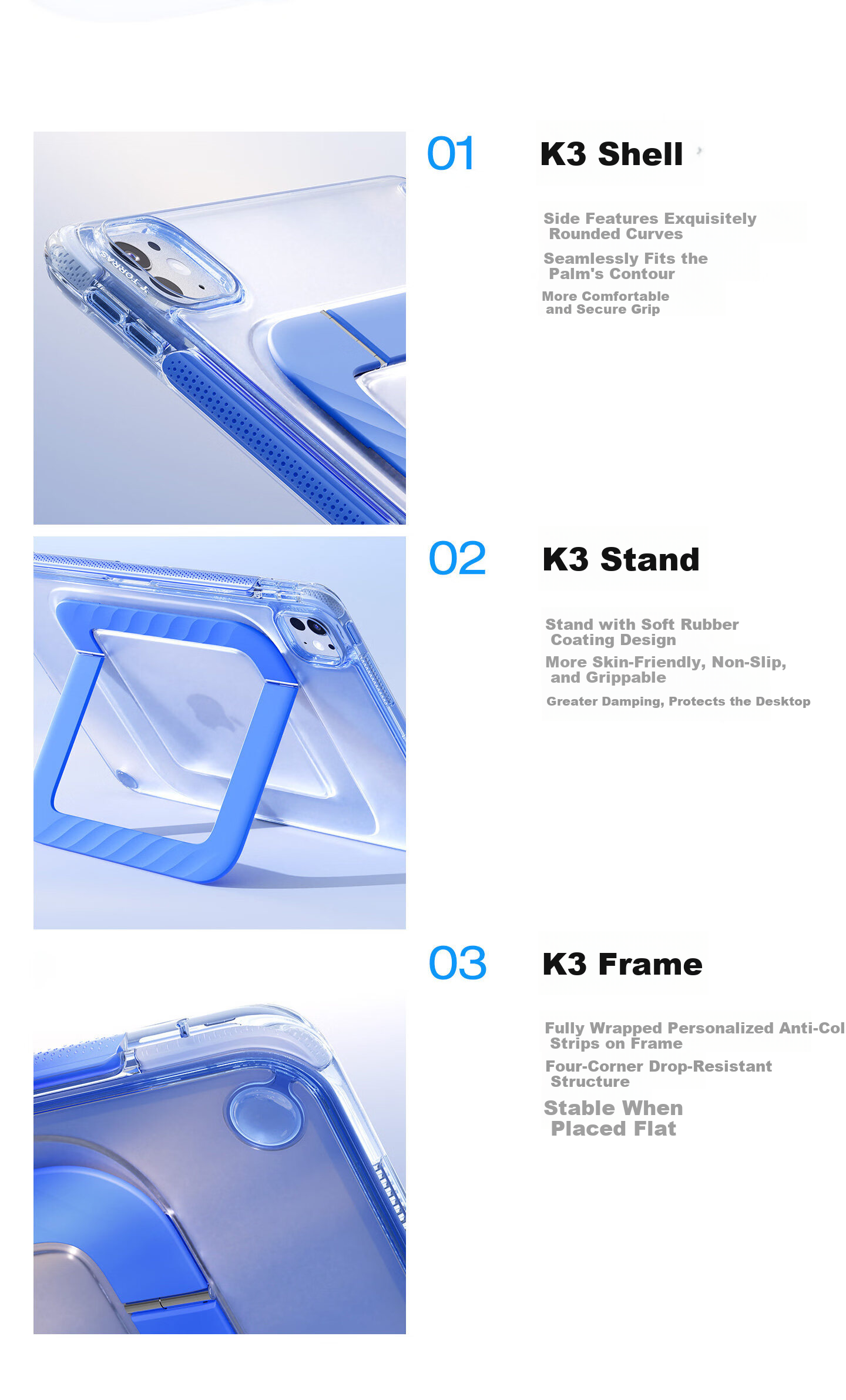 Torras Ultra-Thin iPad Stand Case for iPad Pro 2025/2024, 11-inch iPad Pro Protective Cover with M5/M4 Chip, Pencil Slot, Stand, Blue 15