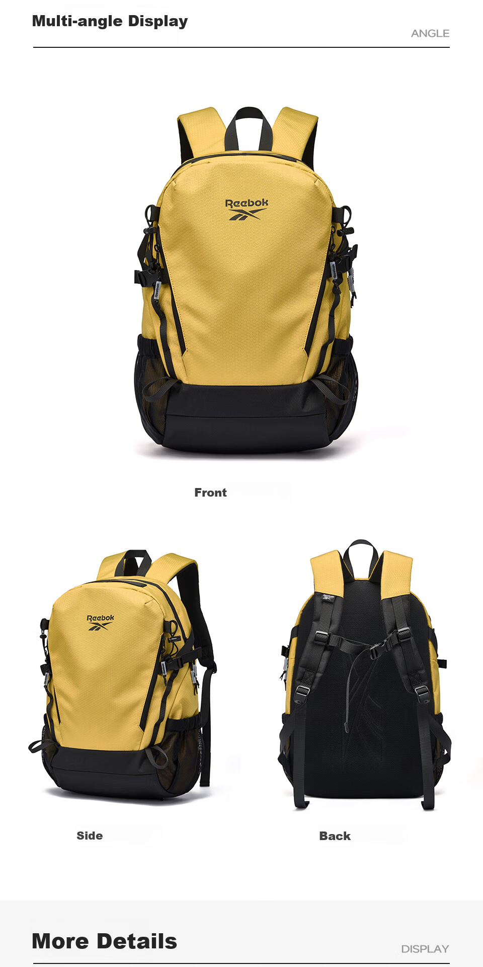 Reebok Lightweight Sports Backpack for Men, Water-Resistant Hiking and Outdoor Travel Bag, College Student School Backpack for Women 16