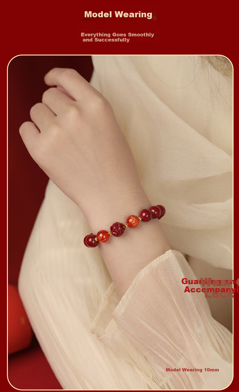 MANHE Cinnabar Bracelet for Men, Three-In And Six-In Authentic Amulet Jewelry Bracelet for Women, Fortune-Turning Beads, Girlfriend Birthday Gift 11