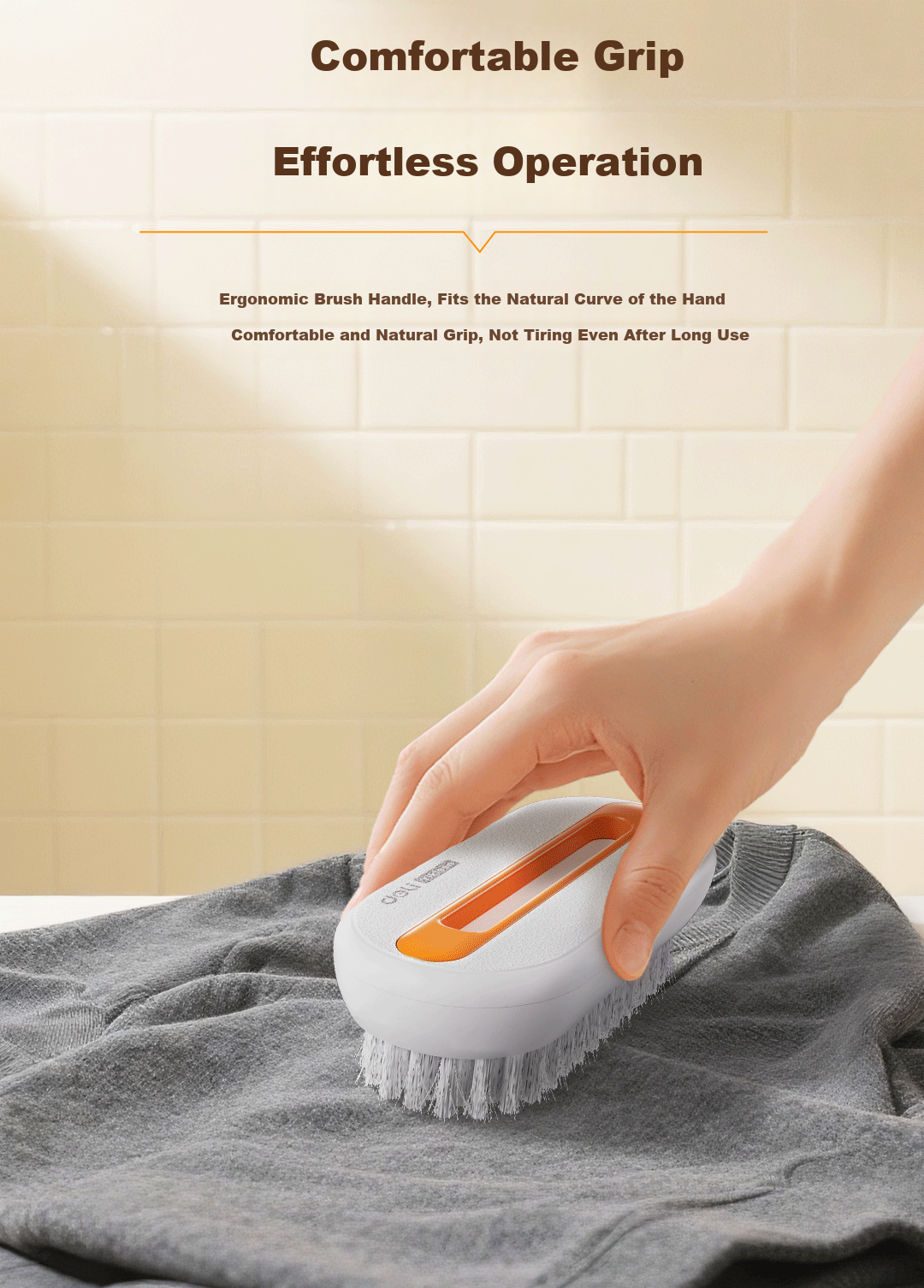 Deli Multifunctional Bed Brush Soft Bristle Sofa Brush Bedroom Household Carpet Cleaning Broom Dust Removal Brush 5
