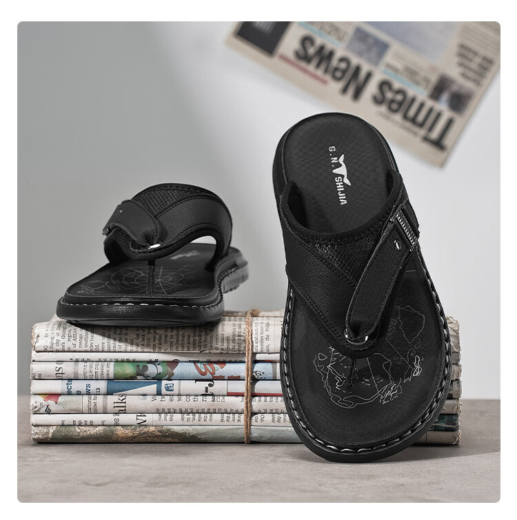 Bull Family Men's Flip Flops 2026 Summer New Casual Durable Beach Slippers for Home and Outdoor Wear 11