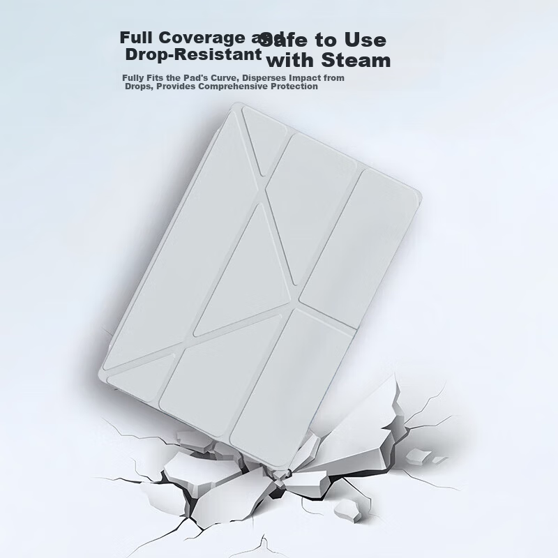 Capdase Compatible Apple iPad 12/11/10th Gen Case 2026/25/22 11-inch Tablet Stand Protective Cover Shockproof Sleep Y-Fold Gray White