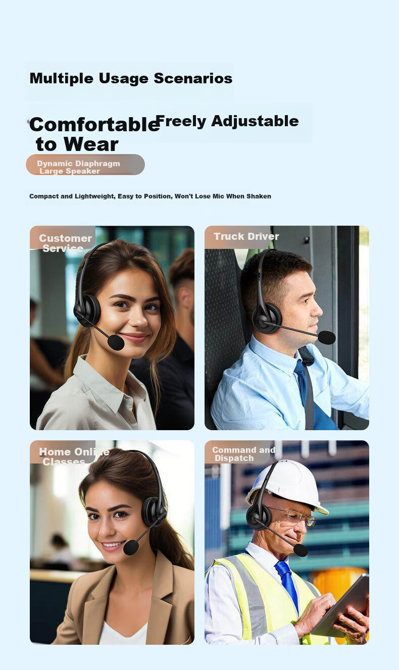 Yinwangsi [Over 1 Million Sold Online] Customer Service Headset Over-Ear Noise-Cancelling Microphone Desktop Computer Headphones 2-in-1 USB Type-C 12