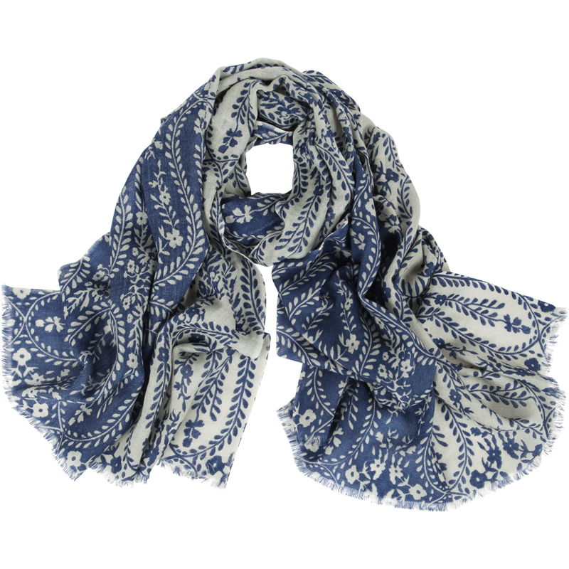 ELLE [Gift Box Set] 100% Pure Wool Women's Scarf Shawl Printed Gift for Mom Girlfriend