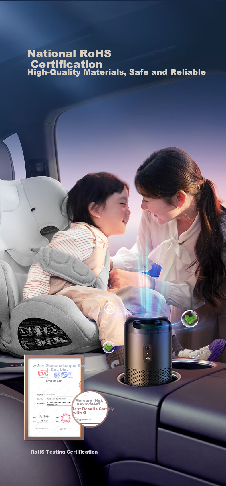 720 Fragrance Disinfection Machine 99.9% Sterilization Car Desktop Purifier Odor and Formaldehyde Removal Smart Voice Control Premium Gift Box Customizable for Men 14