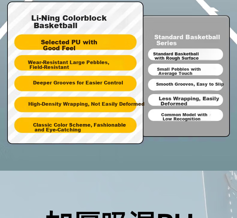 Li-Ning Kids Basketball Size 5 for Ages 6-12, Indoor and Outdoor Non-Slip Durable Training and Competition Ball 8