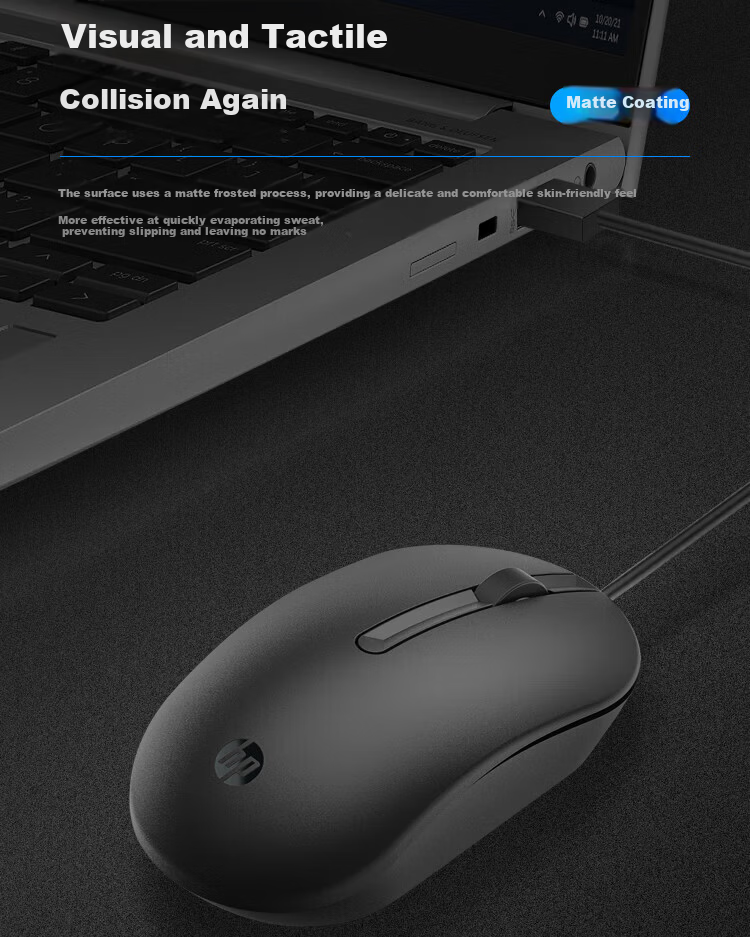 HP Wired Mouse for Laptop, Business Office, Non-Slip, Plug-And Desktop Computer Gaming Mouse, Durable Office Mouse with Good Value for Money 4