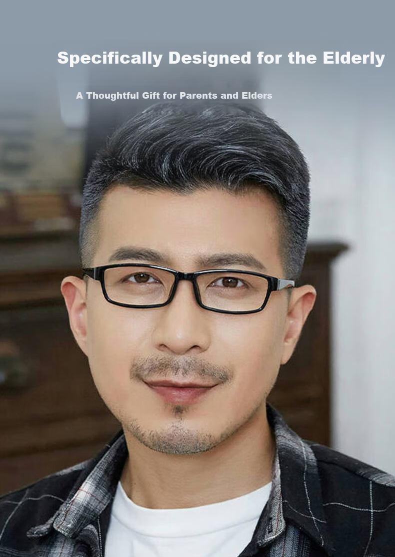 LOHO Anti-Blue Light Reading Glasses for Men, High-Definition Lenses, Fashionable Glasses for Middle-Aged And Elderly Women, Black, -3.50 Diopters 6