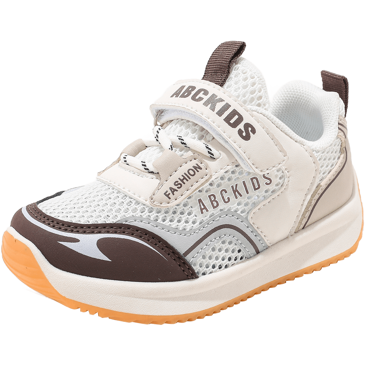 ABC KIDS Kids' Spring 2026 New Single Mesh Sports Shoes Anti-Collision Toddler Shoes Beige Brown Size 26