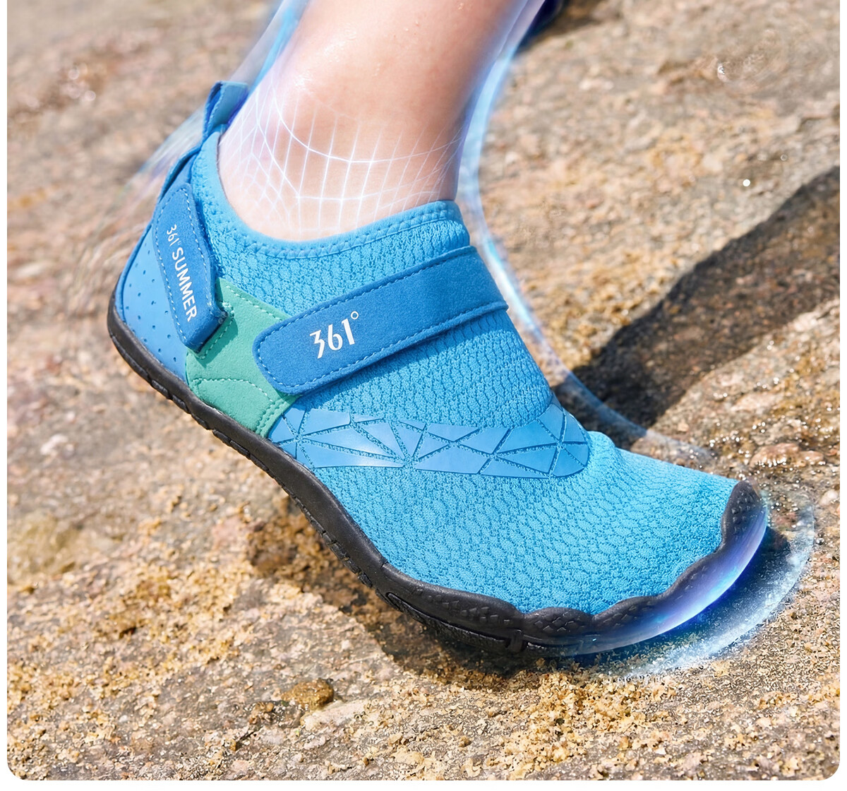 361° Beach Shoes Unisex Sand-Resistant Quick-Dry Water Shoes Anti-Slip Fishing Shoes for Youth 7