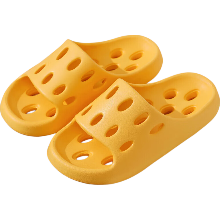 Huameijianbu Indoor And Outdoor Quick-Drying Draining Slippers, Thick-Soled Squishy Feel Non-Slip Sandals HM929 Yellow 40-41