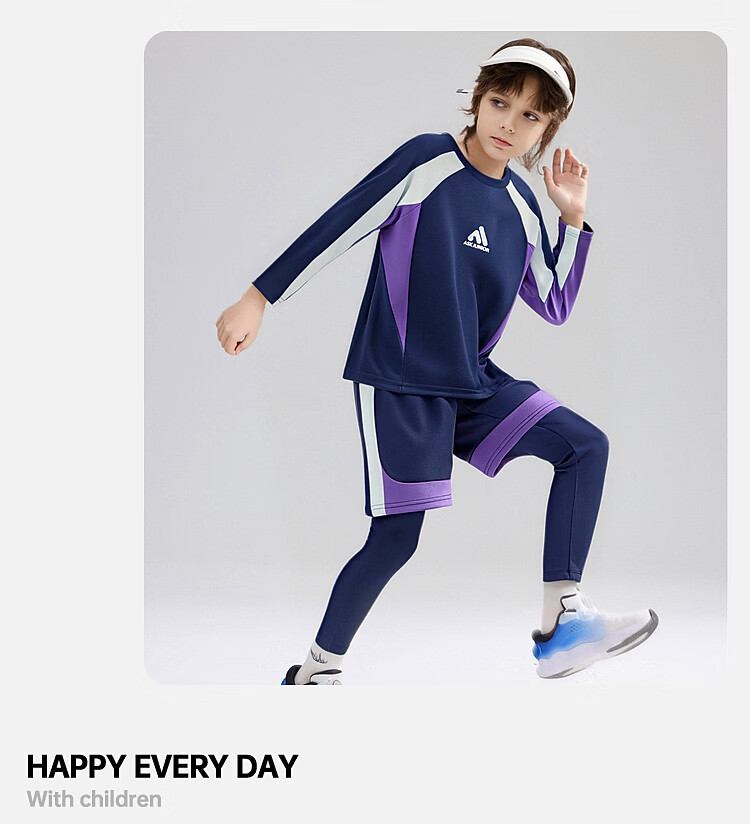 ASK JUNIOR Kids Set 2026 Spring Boys Long Sleeve T-Shirt and Casual Pants Sportswear Navy Blue 160 11