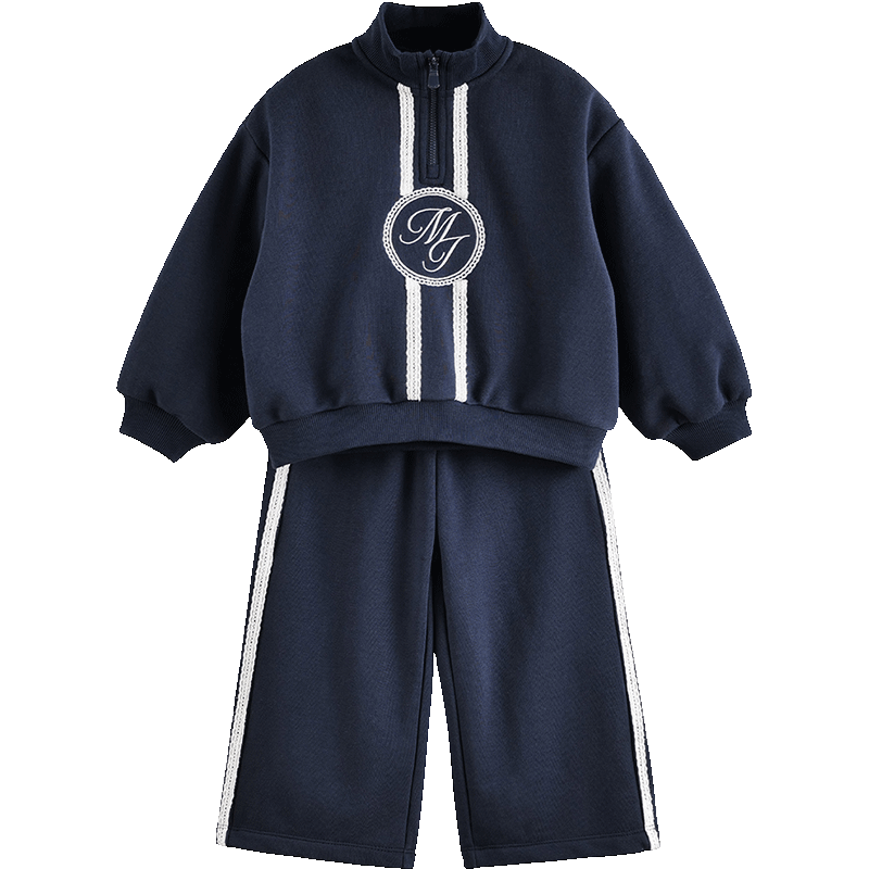 MARC&JANIE Girls' Sweet Lace Sports Outfit, Children's Set, Spring 2025 Collection, 250296