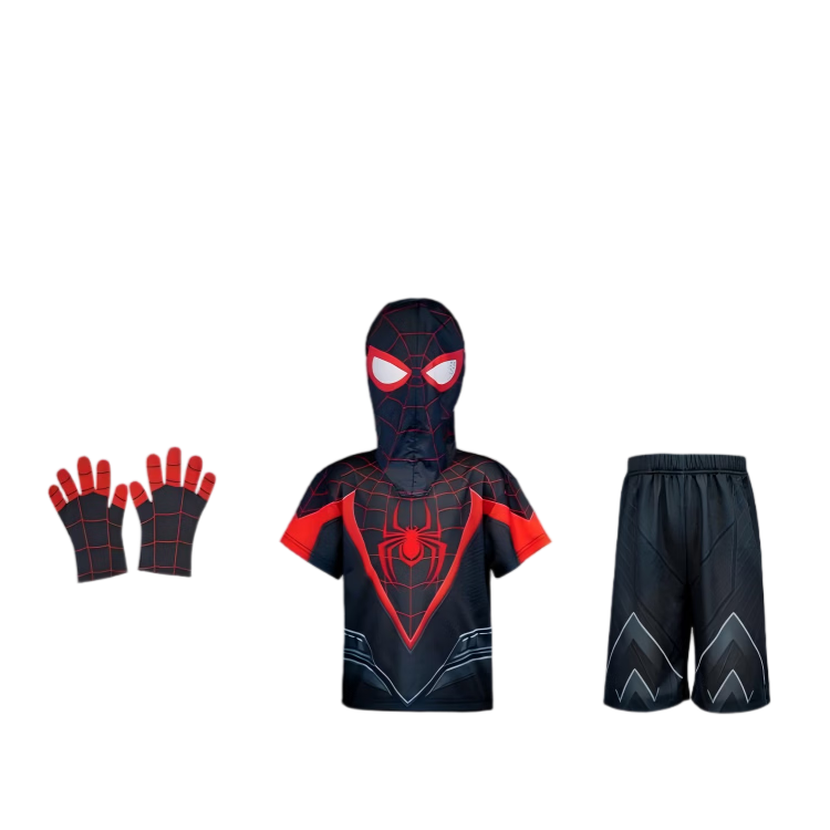 Disney 2026 New Children's Day Gift Spiderman Boys' Short Sleeve T-Shirt and Shorts Summer Breathable Cool 150 CM