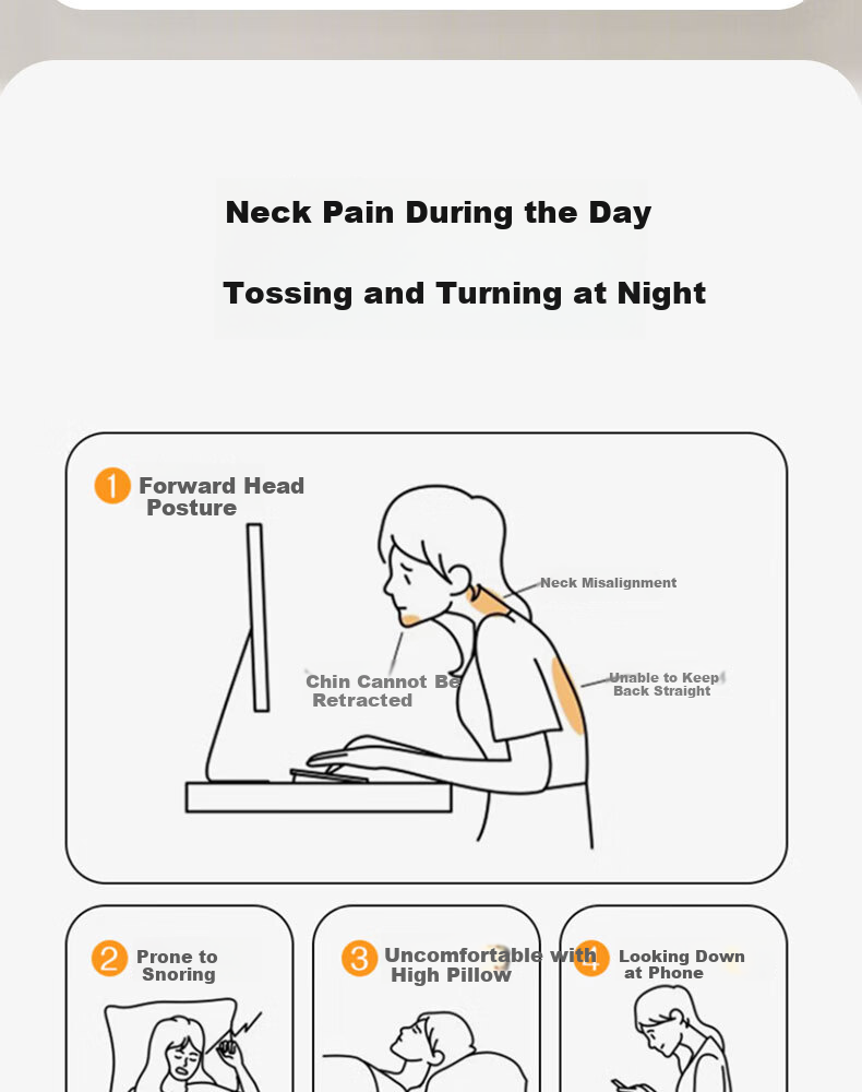 Ranpai Low Pillow A-Class Pure Cotton Soft Cervical Pillow Neck Protection Student Pillow Single 48x74cm 3