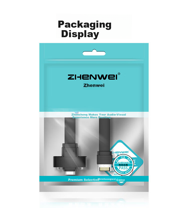 ZHENWEI Type-E to Type-C USB 3.2 Extension Cable with Half-Height Bracket 30cm Front/Rear Panel Motherboard Expansion 5