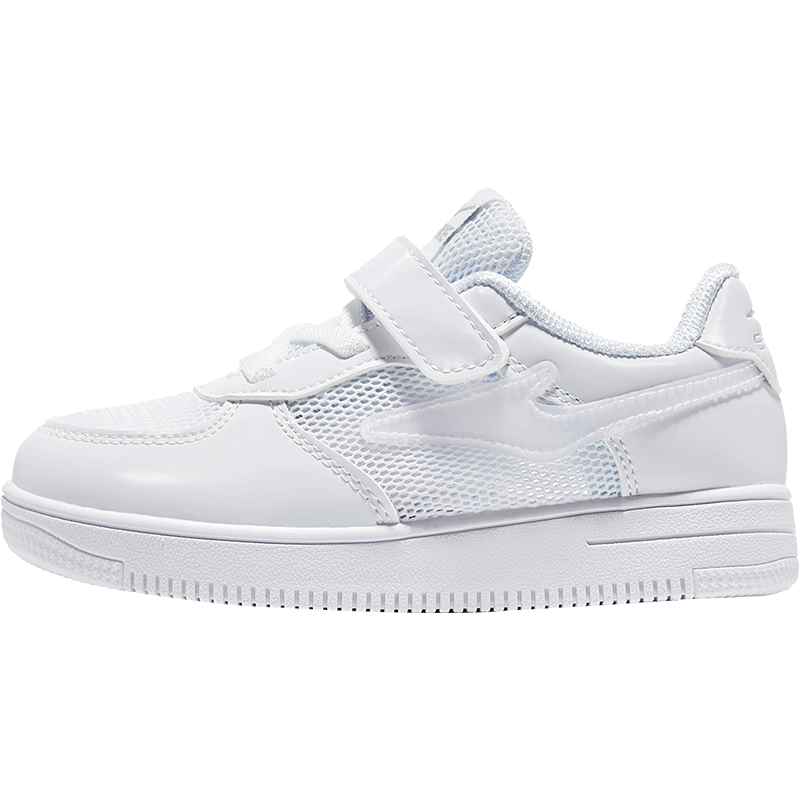 ERKE Children's Shoes, Boys And Girls, Big And Small Kids, White Skateboard Shoes, Kids Mesh Breathable Sneakers, 75122201140, Pure White, Size 27