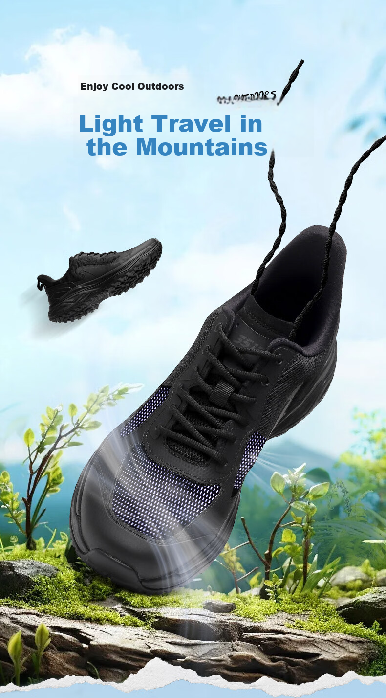 Qiangren Outdoor Fitness Sports Men's Shoes 3515 Lightweight Cushioning Mesh Running Shoes New Breathable Training Shoes Black 40 1