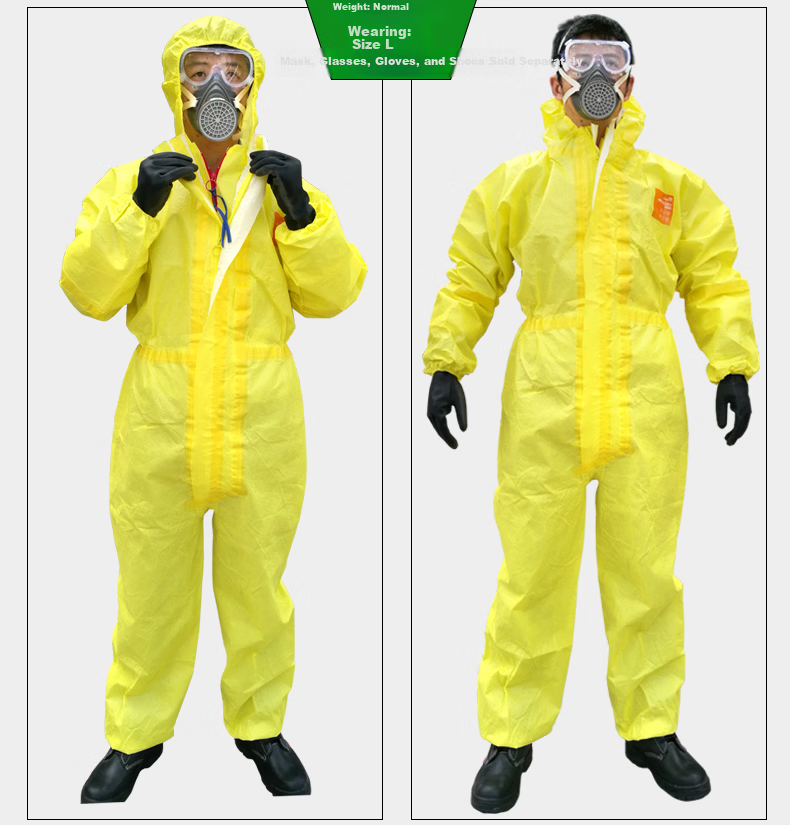 Ansell 3000 Two-Piece Protective Suit C-Level Hazardous Chemicals Transport Acid-Resistant and Alkali-Resistant Chemical Protective Suit Laboratory Workwear Two-Piece Chemical Protective Suit S 4