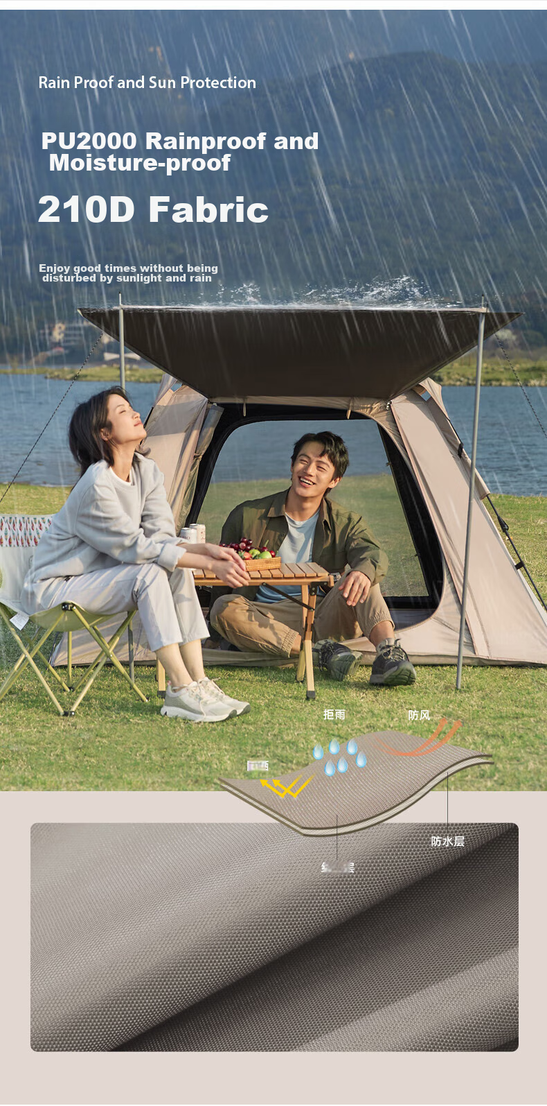 CAMEL Xiaoyao Pro Camping Automatic Tent, Outdoor Portable Folding Camping Canopy Sunshade, 133BANA027-2 14