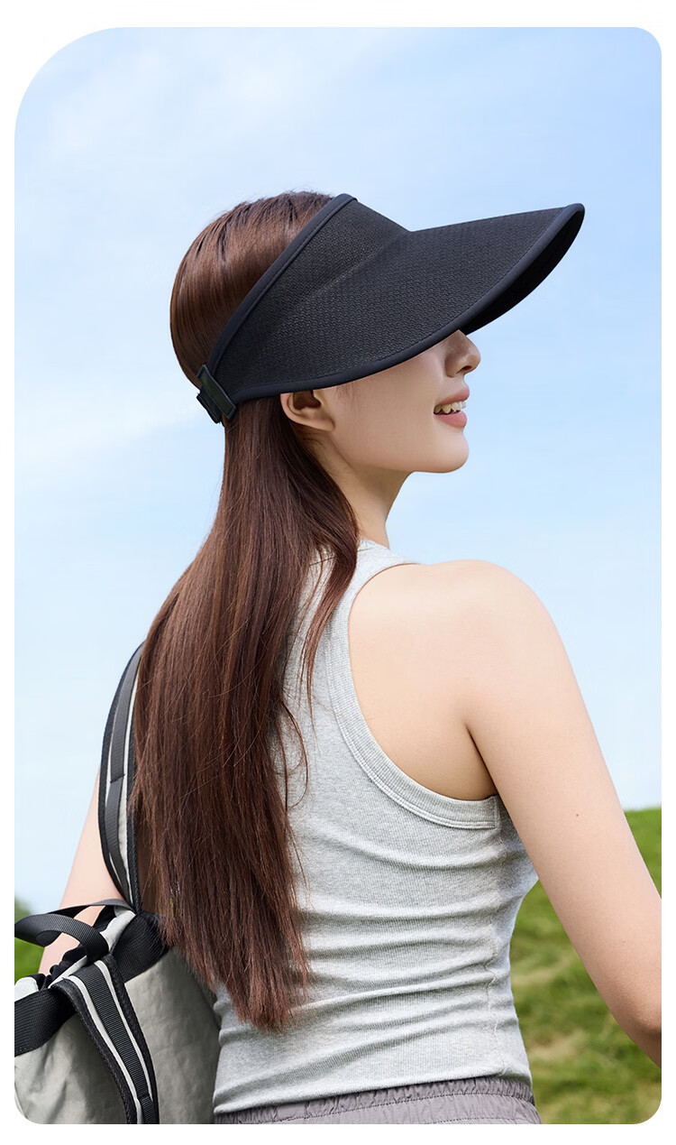 Zhenxiang Women's Spring Summer Colorblock Breathable Sunshade Open-Top Hat UV Protection Sports Cap Gift K805 12