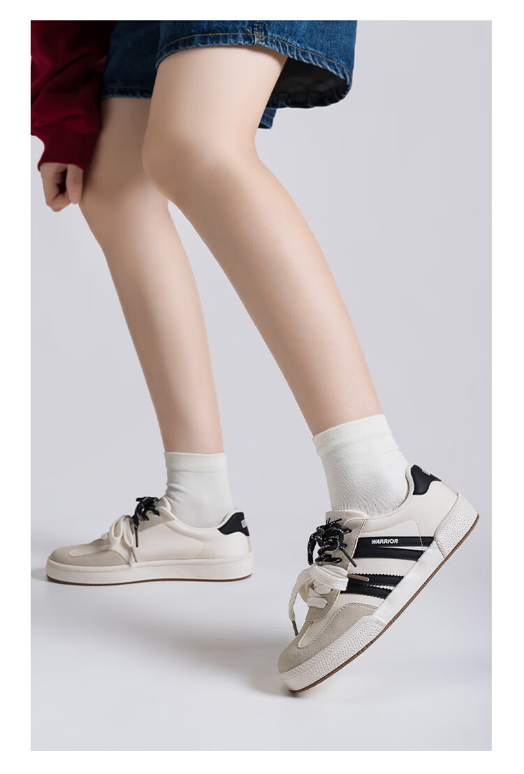 Warrior Casual Training Shoes Flat Sole Slimming Women's Shoes Versatile Soft Sole Sneakers 572 Dark Brown Gray Beige Size 37 10