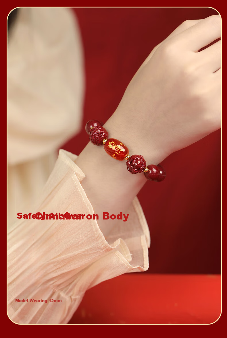 MANHE Cinnabar Bracelet for Men, Three-In And Six-In Authentic Amulet Jewelry Bracelet for Women, Fortune-Turning Beads, Girlfriend Birthday Gift 12