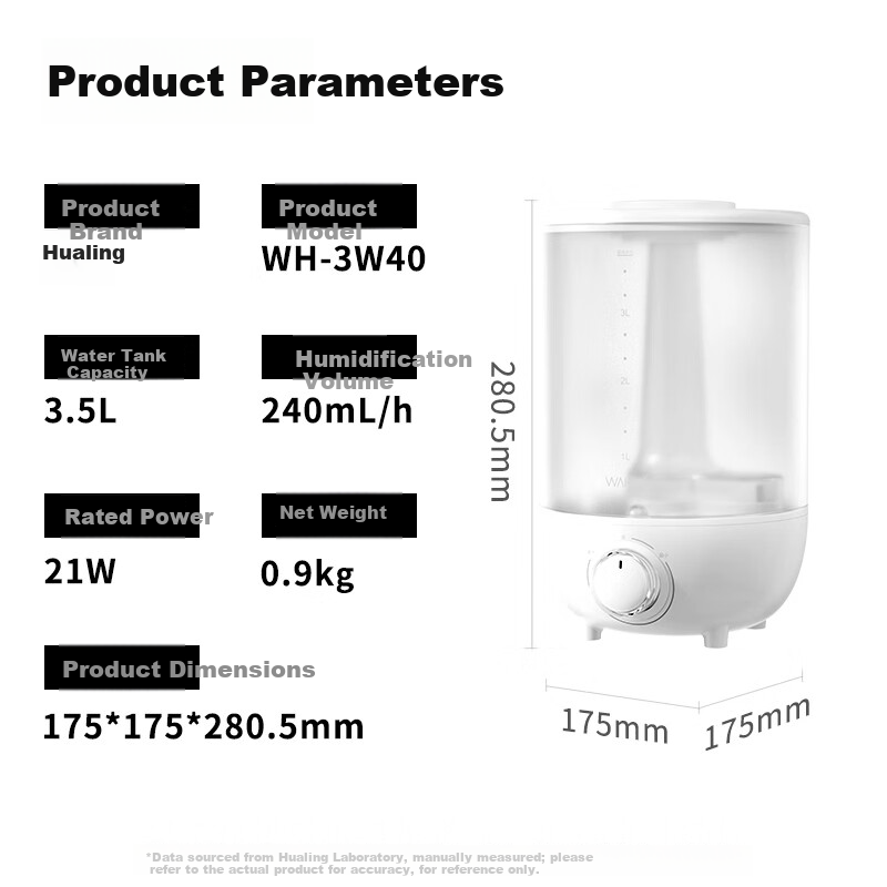 Hualing Midea Water Glow Humidifier 3.5L Home Bedroom Large Mist Quiet Small Desktop Humidifier for Pregnant Women, Babies, and Kids Gift for Girls Moisturizing