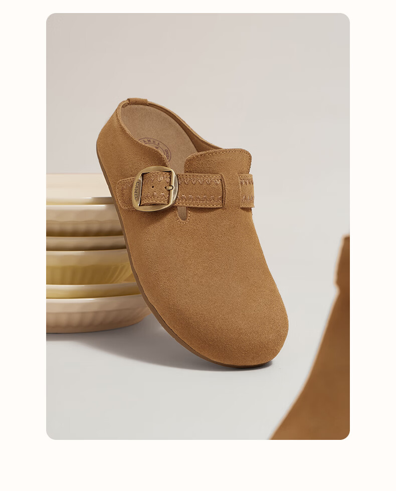 CAMEL Pine Bag 2nd Generation Birkenstock Style Half Slippers for Women Ethnic Casual Shoes L26S700197 Apricot Size 40 9