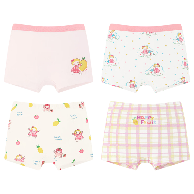 Niduoxiong Girls' Cotton Boxer Briefs, Mid-Rise Shorts for Toddlers And Older Girls, Comfortable And Developmental Underwear