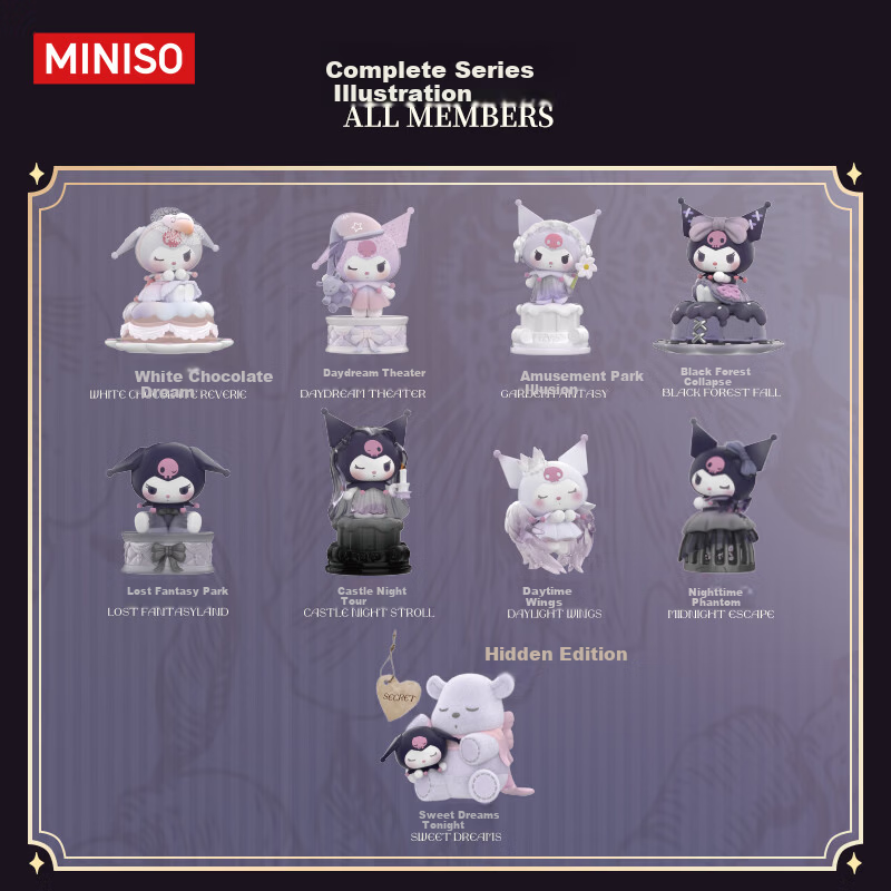 MINISO Sanrio Characters Daytime Moon Blind Box Figurine Toy Birthday Gift Display Box