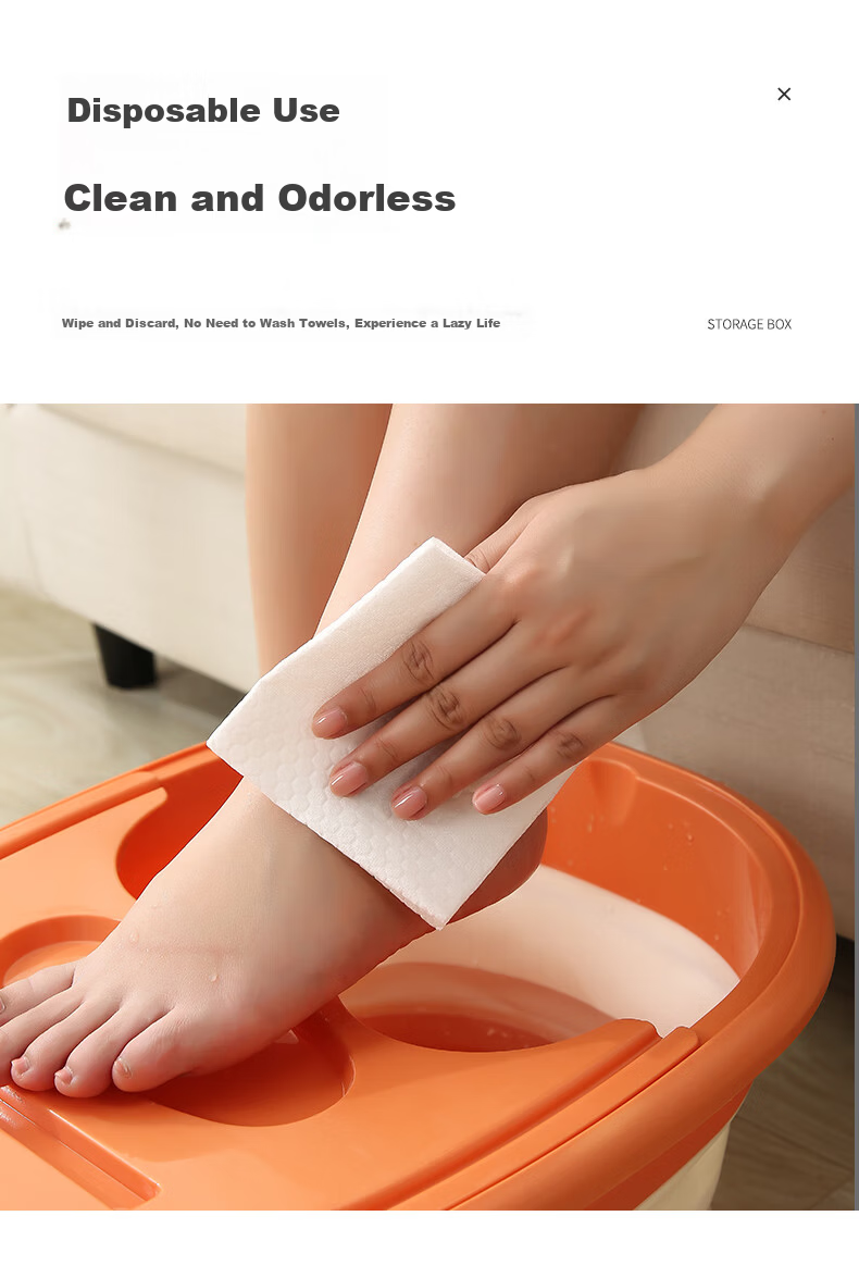JAJALIN Disposable Foot Wipes Absorbent Foot Bath Towels Hotel Foot Wiping Paper Foot Therapy Lazy Foot Towel 9