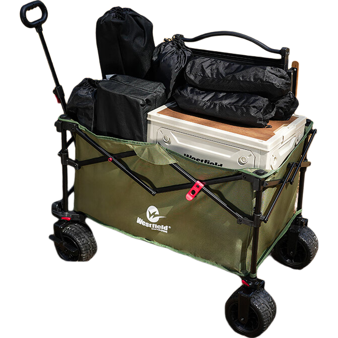 Westfieldoutdoor, My Flying Lingxiao Push-Up Heightened Folding Camping Cart, Outdoor Camping Cart, Stroller, Grocery Shopping Cart, Pet Cart, Picnic Trailer