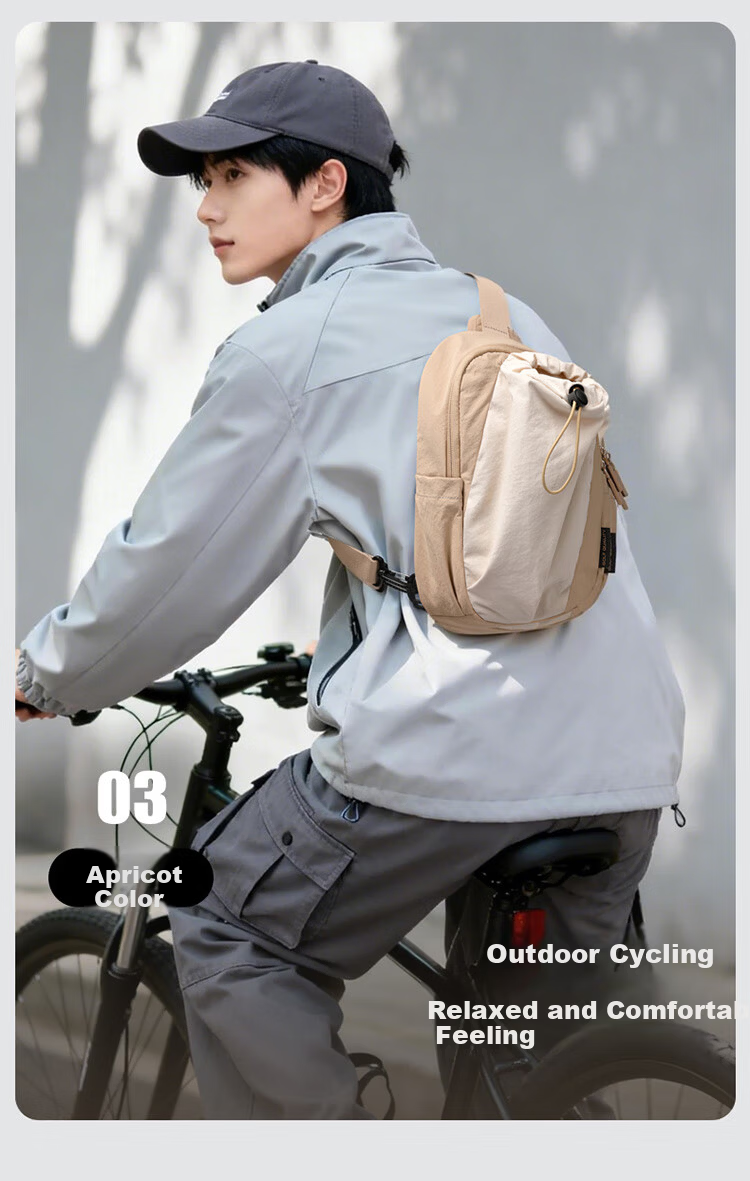 GOLF Men's Chest Bag Crossbody Shoulder Bag Unisex Phone iPad Bag Water Bottle Holder Water-Resistant Sports Cycling Small Backpack 7