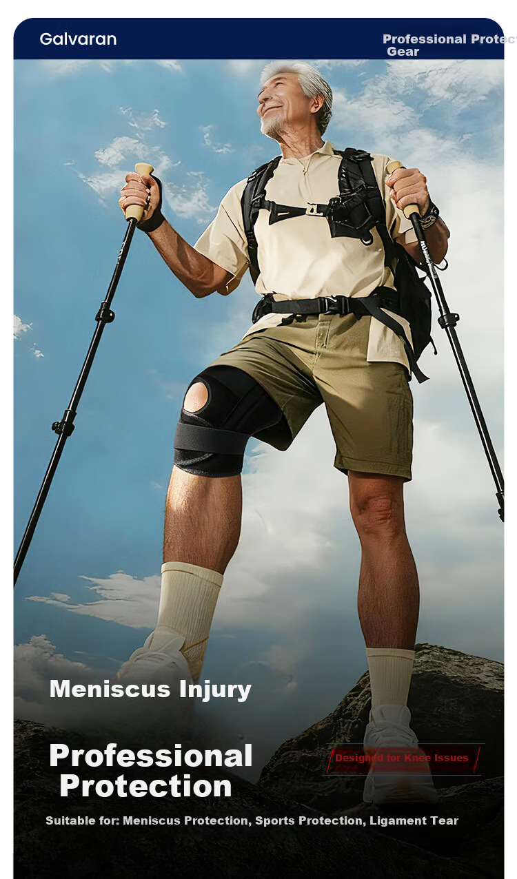 GALVARAN Meniscus Injury Knee Brace Warm Joint Support Sleeve Patella Strap Protective Gear for Fitness Hiking Sports Unisex 4