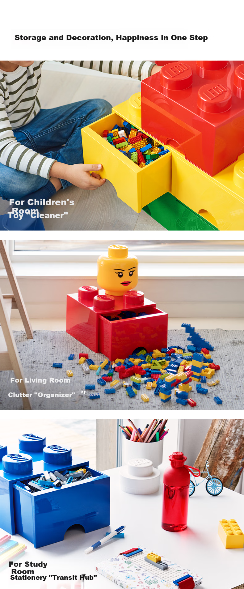 LEGO® Classic Drawer Storage Box Toy Building Block Organizer 2x2 Red Birthday Holiday Gift 4