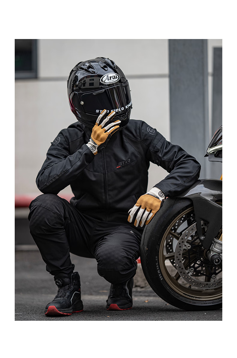 STAR FIELD KNIGHT Motorcycle Riding Gloves Unisex Spring Summer Breathable Retro Thin SKG577 Beige Size M 16