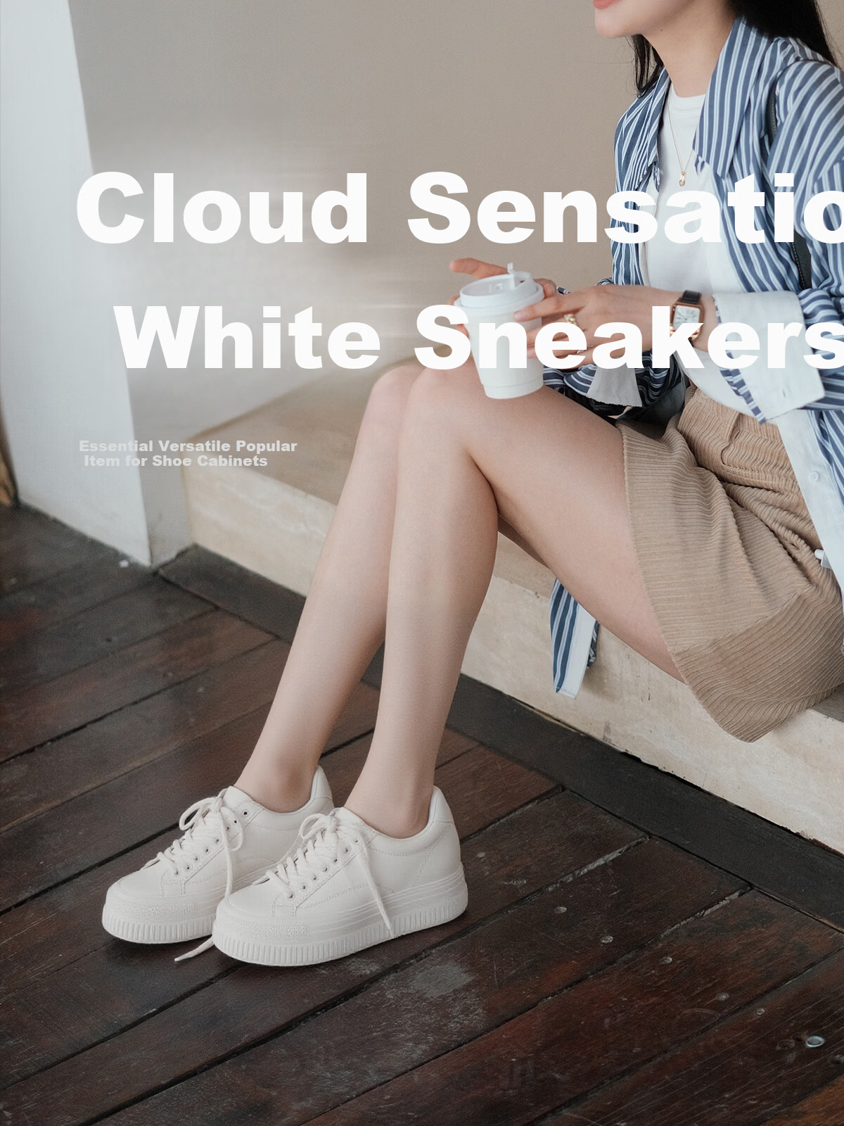 Sasa Su [Cloud Feel White Sneakers] Spring Summer Thick Sole Height Increasing Versatile White Sneakers Sports Casual Shoes Women ZA65184-30 1