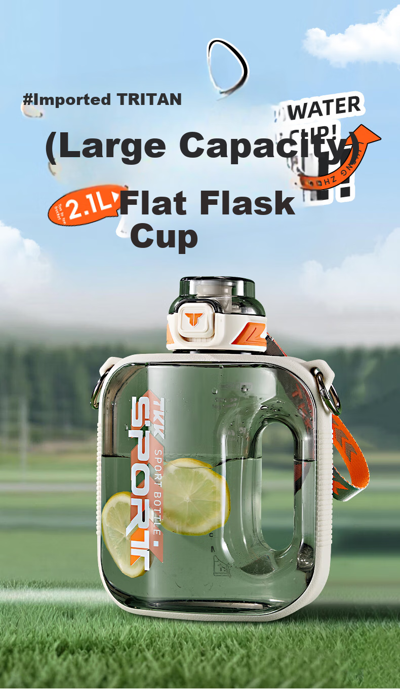 Cica Kids Large Capacity Tritan Water Bottle Unisex Student Sports High Temperature Resistant Wide Mouth Summer Cup 1