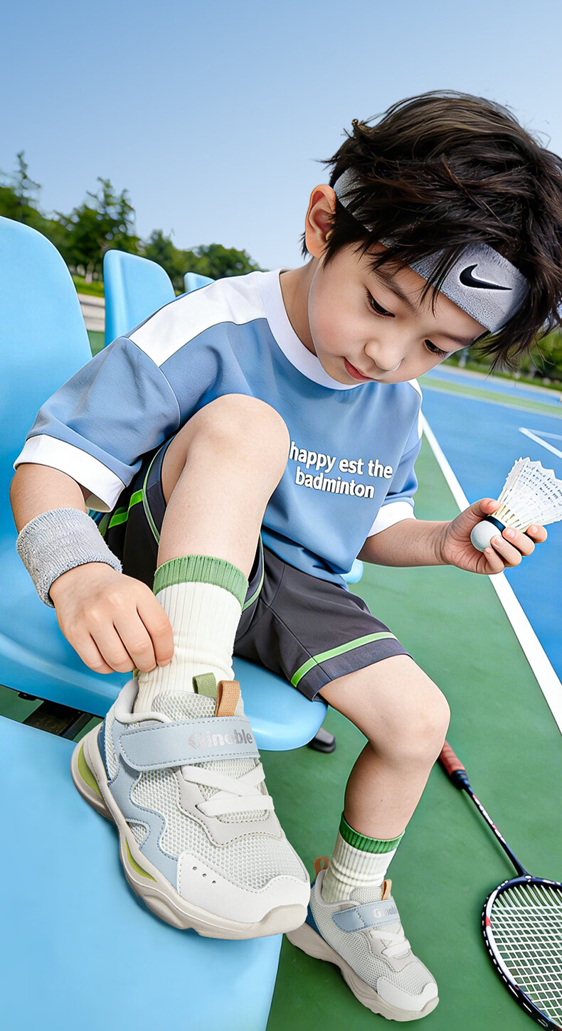 Ginoble 2026 Summer Kids Breathable Mesh Walking Shoes for Toddlers 1-5 Years Unisex GW1881 Misty Blue 10