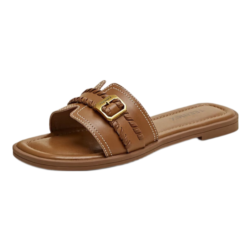 Tianmeiyi Woven Holiday Flip-Flops French Vacation Flat Sandals Women Outdoor Casual Summer New Style