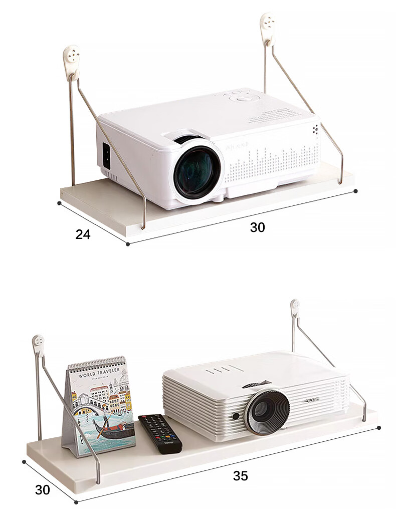 MEISHUO Projector Wall Mount Bracket Tray Storage Shelf 30*19 Wall-Mounted No Drilling Router Placement Rack Wall-Mounted Set-Top Box Bracket Universal for XGIMI, Xiaomi, Jmgo, Mijia And Other Brands 13